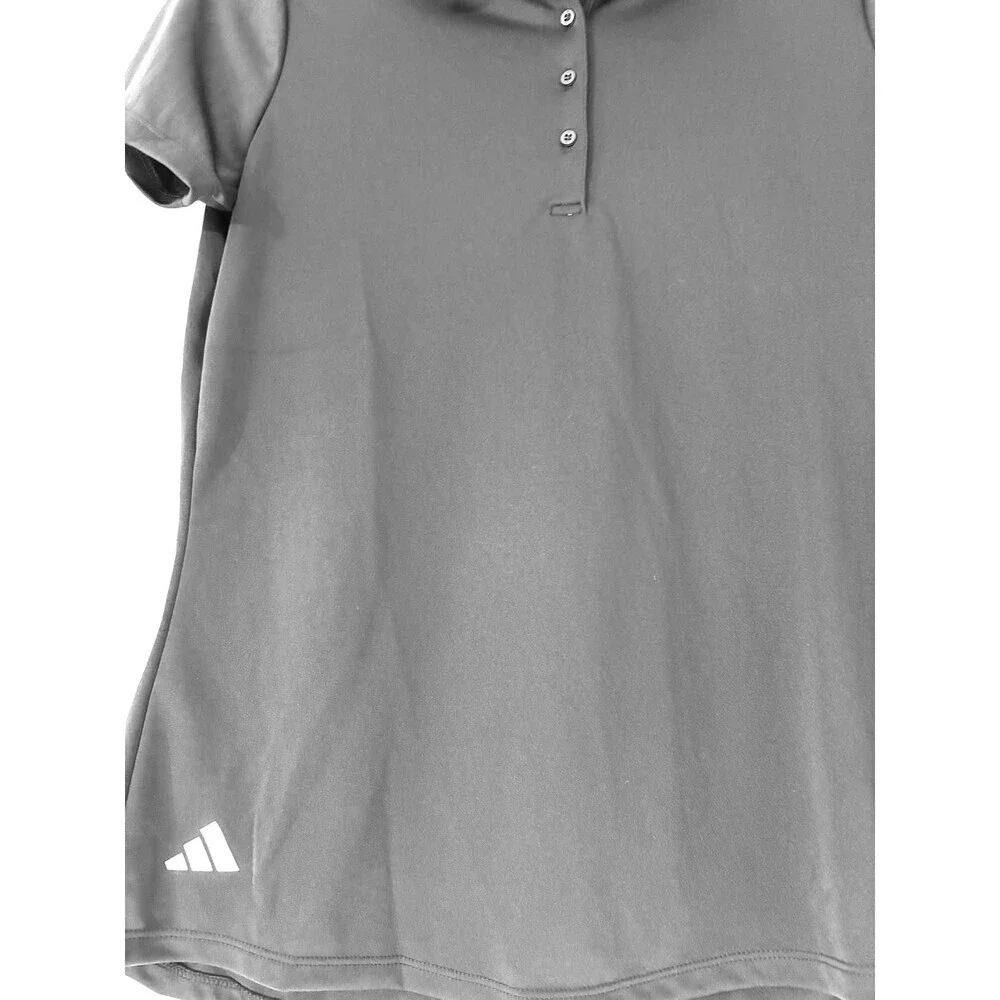 Adidas Women's Performance Solid Short Sleeve Golf Polo Shirt - Black - Medium